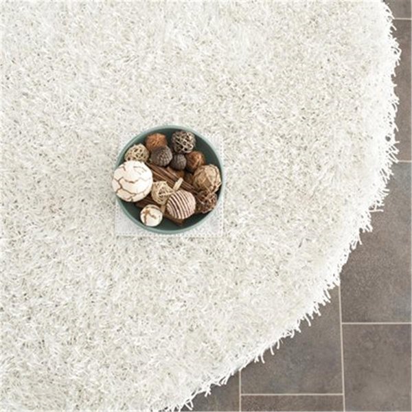 Safavieh 5 x 5 ft. Round Paris Shag and Flokati Off White and Off White Hand Tufted Rug SG531-1111-5R